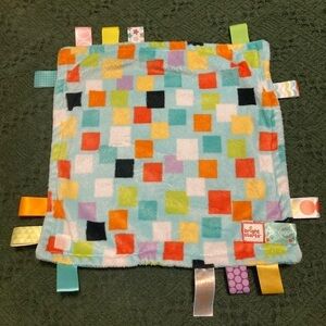 Bright Starts Taggies Blue And Orange Block Soft Small Blanket